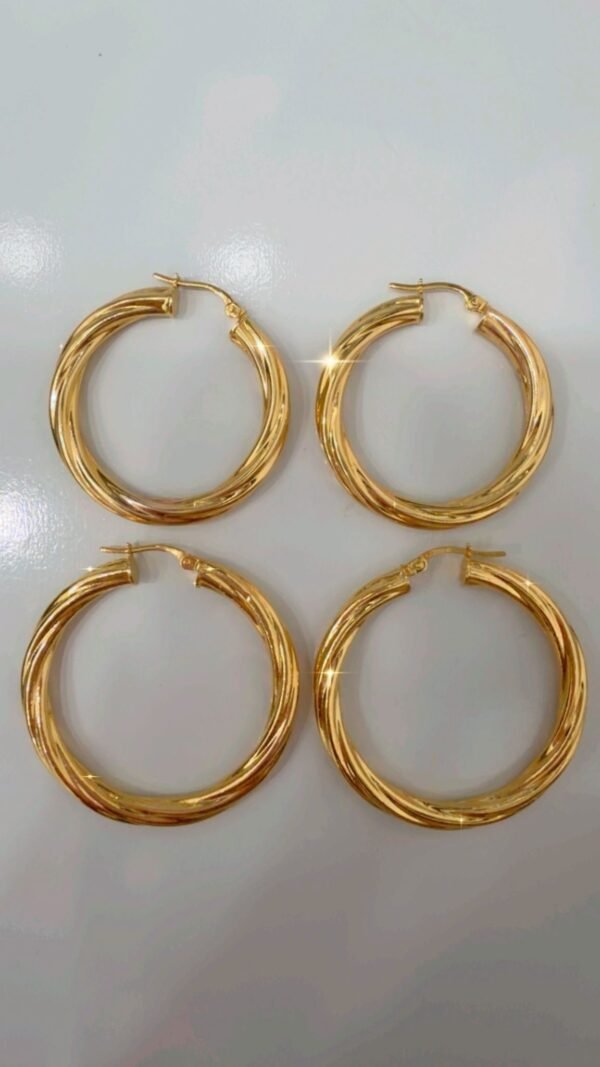 Dúo de argollas 10k