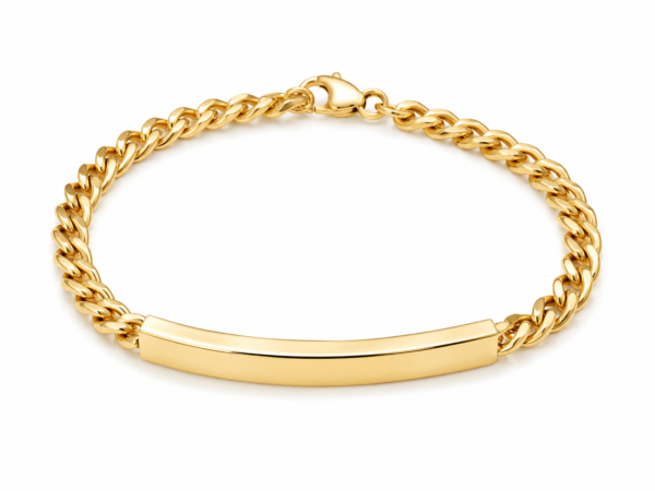 Manilla Placa Rose 14K Size 8'' Weight 6.4 gr