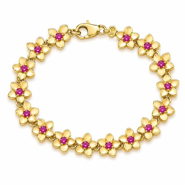 Manilla Fancy Flores 14k Size 7'' Weight 7gr