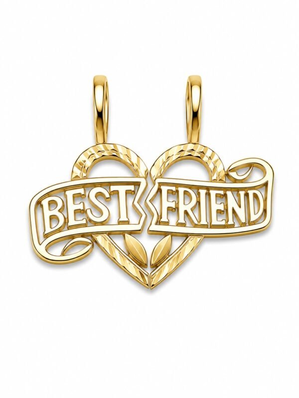 Dije Mini Corazon Best Friend 14k Weight 0.8gr
