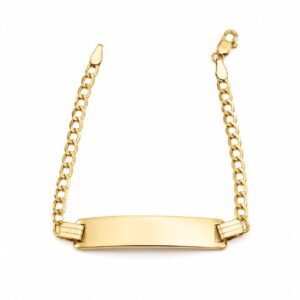 Manilla Nino Placa Corte brillo solida YF 10K Size 5.5'' x 2.6mm Weight 2.4gr