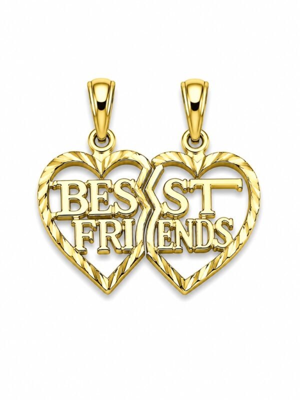 Dije Mini Corazon Doble Best Friend 14k Weight 0.9gr