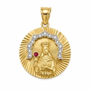 10014259-771a-4775-0e24-08dee9c5d18a.jpg Dije Virgen Santa Barbara Circulo Medio YF 10k Weight 4.5gr