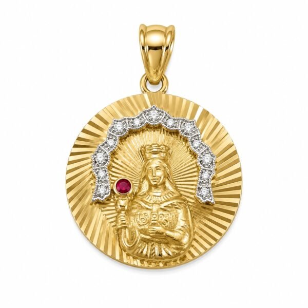 Dije Virgen Santa Barbara Circulo Medio YF 10k Weight 4.5gr