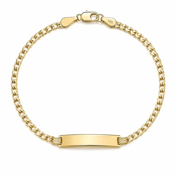 Manilla Placa Cuban Link Hollow 14k Size 6'' Weight 2.2gr