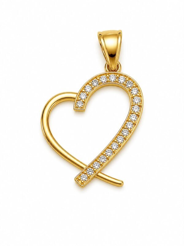 Dije Corazon w/CZ Big 10K Weight 1.6gr