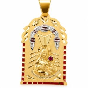 Dije Santa Barbara Piedra Roja Casa Rose 10k Weight 6gr