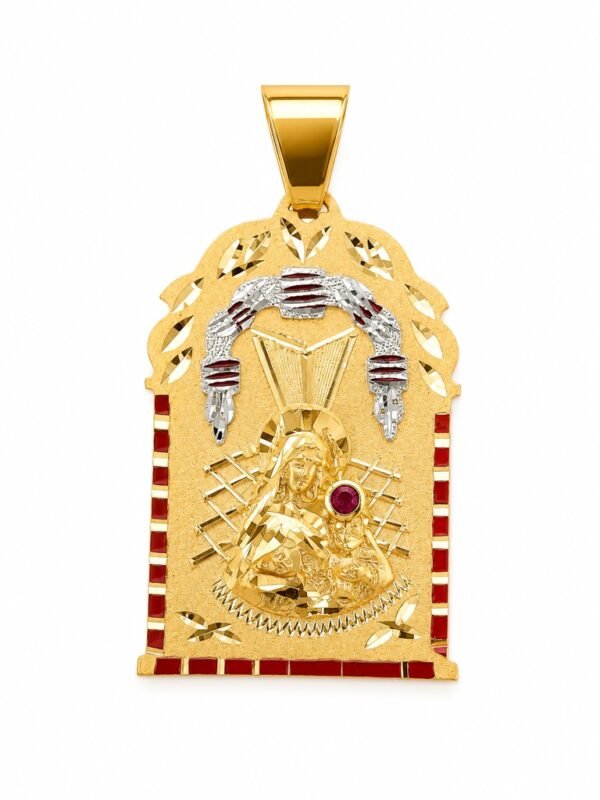 Dije Santa Barbara Piedra Roja Casa Rose 10k Weight 6gr