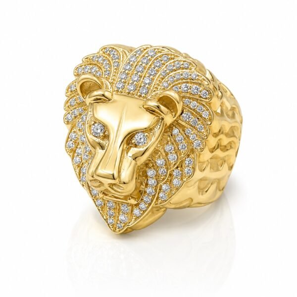 Anillo Hombre Leon CZ 10k Size 13 Weight 7.5gr