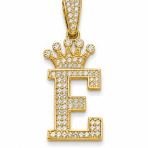Dije Letra Corona CZ E 14k Weight 2.2gr