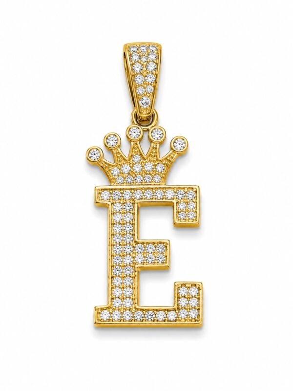 Dije Letra Corona CZ E 14k Weight 2.2gr