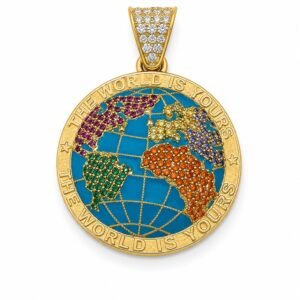 Dije Mapa Color ''the world is yours'' 10k Weight 3.3gr