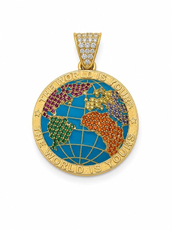 Dije Mapa Color ''the world is yours'' 10k Weight 3.3gr