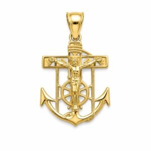 Dije Ancla Con Cristo 10k Weight 2.1gr