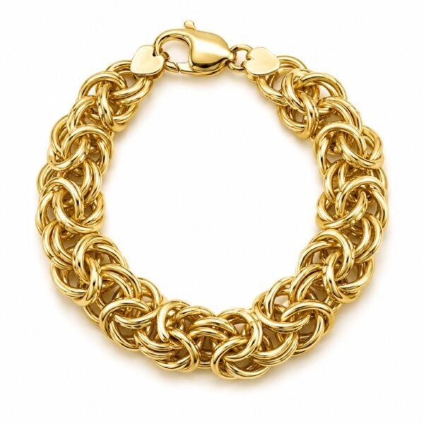 Manilla Bizantino Grueso Rose 14K Size 6.5'' Weight 14.9 gr