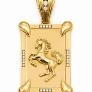 25930092-fac7-457e-9233-08deee00cdd5.jpg Dije Carta Caballo Piedras CZ 10k Weight 21.1gr