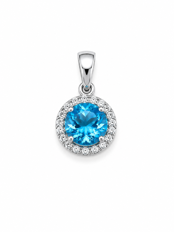 Dije Piedra Azul Agua 10k Weight 1.2gr