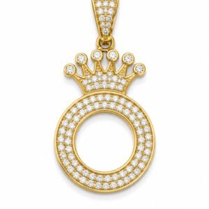 Dije Letra Corona CZ O 14k Weight 2.2gr