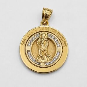 Dije San Lazaro miniatura Rose 10k Weight 0.7gr