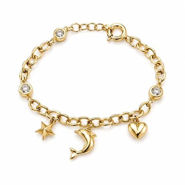 Manilla Fancy Charms Delfin Anier 14k Size 8'' Weight 7.4gr
