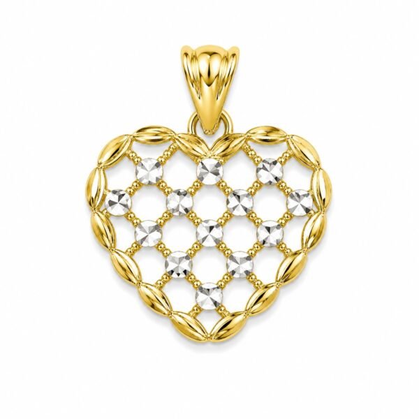 Dije Corazon Fancy Rejilla Mini Ros 10k Weight 1gr