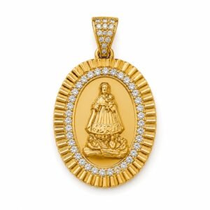 Dije Virgen Caridad Borde CZ 10k Weight 2.9gr