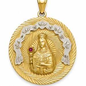 459a70d9-4a96-4637-91fa-08deee00cdd5.jpg Dije Virgen Santa Barbara Circulo Big YF 10k Weight 7.9gr