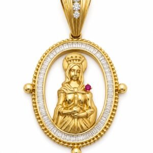 Dije St. Barbara Abierto Full CZ 10k Weight 13.8gr