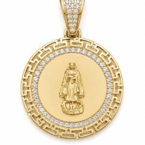 Dije Virgen Caridad Circulo  Mini Griego YF 10k  Weight 4.2gr
