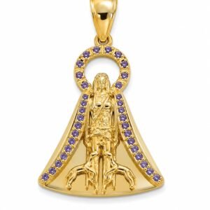 Dije San Lazaro Con Piedras Circulo 10k Weight 3gr K76278PS