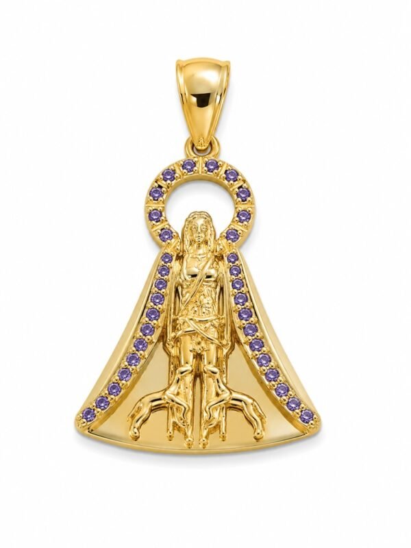 Dije San Lazaro Con Piedras Circulo 10k Weight 3gr K76278PS