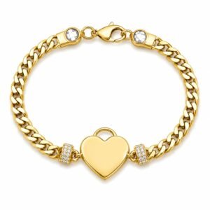 71a475ce-2a72-4899-62de-08dee72f1c84.jpg Manilla Corazon Candado CZ Cuban Link Hollow 14k Weight 8.7gr Size 7.5