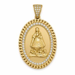 Dije Virgen Caridad Borde CZ Mini 10k Weight 2.6gr