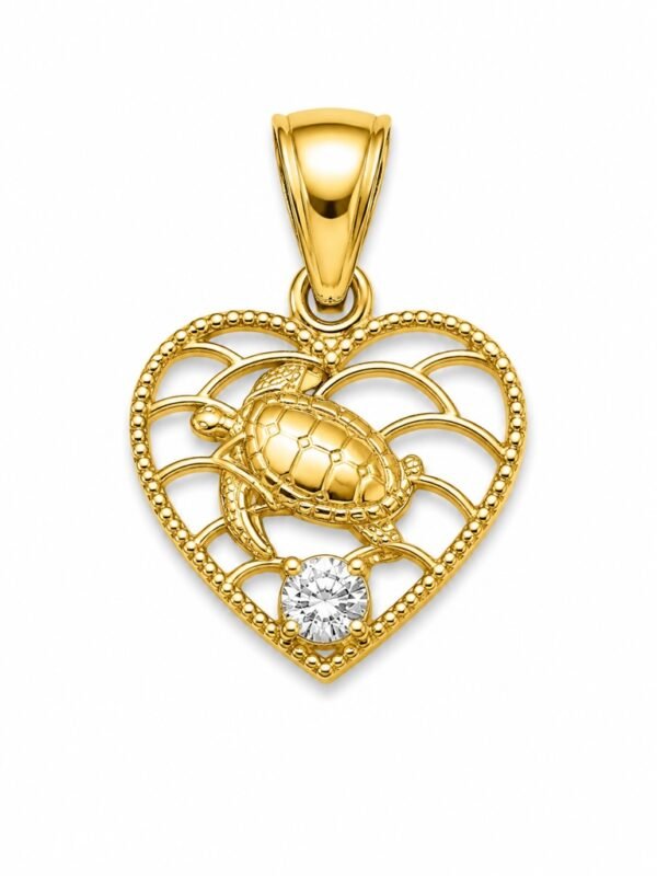 Dije Mini Corazon Tortuga 14k Weight 0.8gr