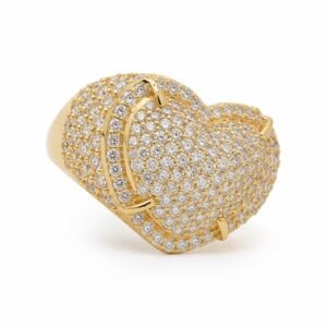 AnilloHombre Chunky Corazon CZ 14k Size 12 Weight 10.9gr