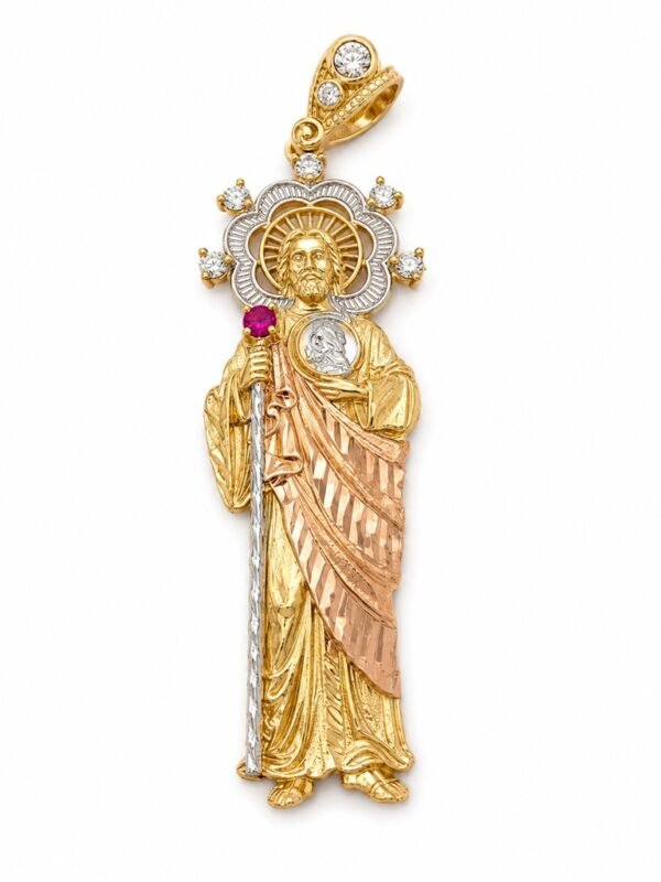Dije St. Jude 3 Colores 14k Weight 9.3gr