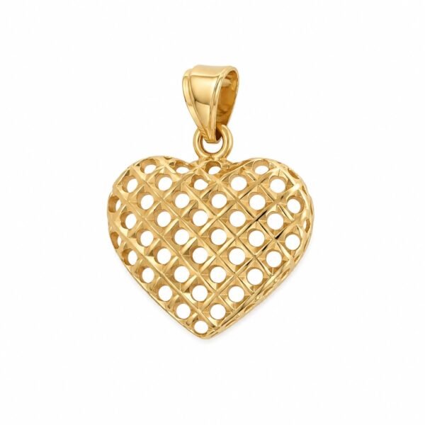 Dije Corazon Puff Mini Rejilla 10k Weight 0.8gr