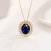 Dije Lady Di Azul/Rojo CZ 14k Weight 2.2gr