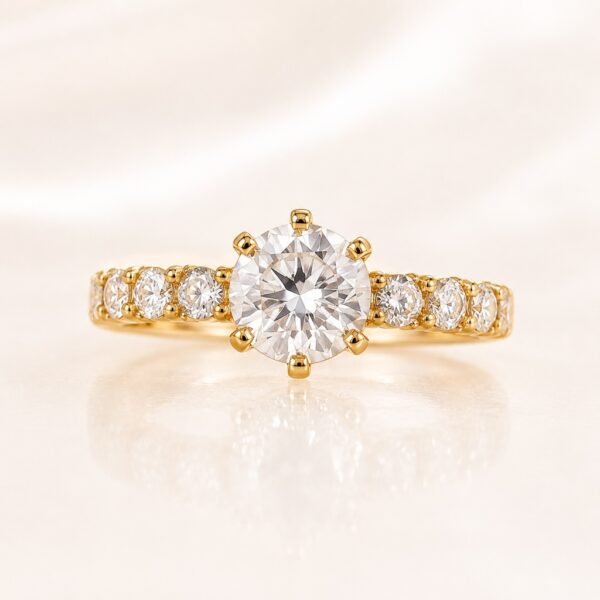 Anillo Semi Eternity Matrimonio Pave 14k Size 8 Weight 4.7gr