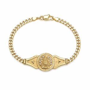 Manilla Virgen de la Caridad Cuban Link Solido 10k Size 7.5'' x 5mm Weight 19.5gr