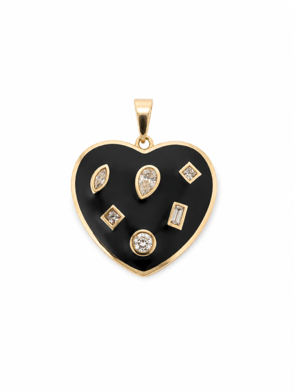 Dije Corazon Black Piedras CZ 3.1gr