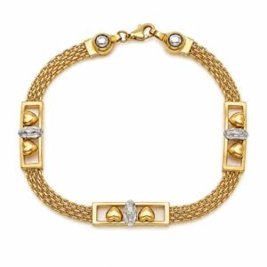 Manilla Malla Triple Religioso 3 Colores 14k Weight 6.3gr Size 7.5