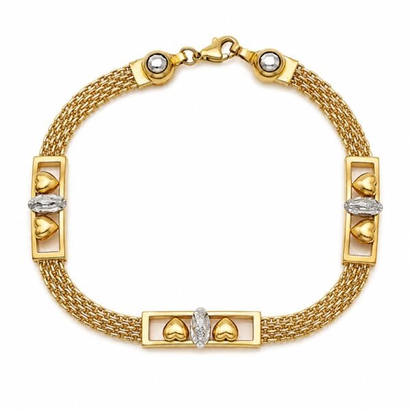 Manilla Malla Triple Religioso 3 Colores 14k Weight 6.3gr Size 7.5