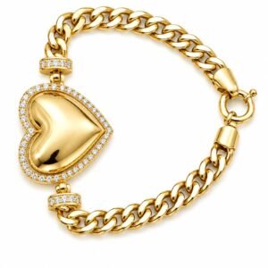 9282b512-8a40-49a3-62db-08dee72f1c84.jpg Manilla Corazon CZ Cuban Link Hollow 14k Weight 10.5gr Size 7