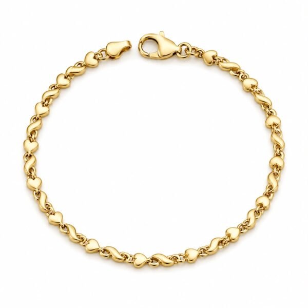 Manilla Fancy XO Corazones 14k Size 7'' x 4.4mm Weight 4.2gr