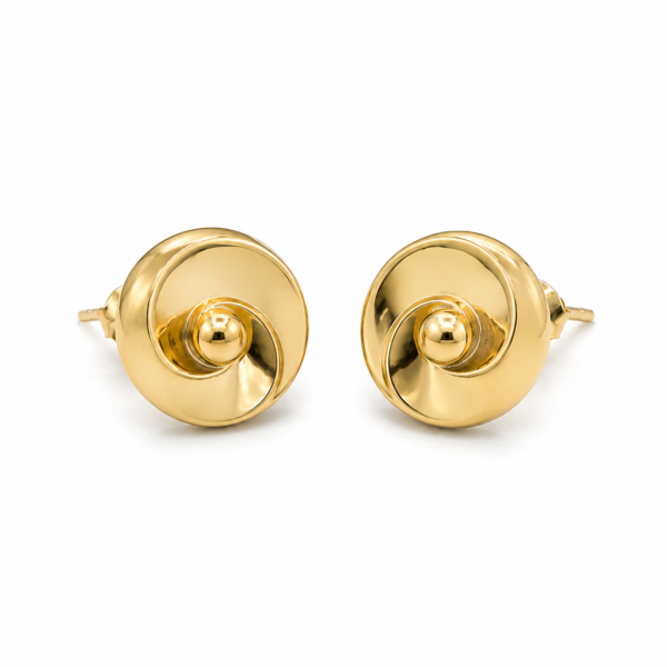 Aretes Espiral Pulida cierre Omega Rose 10k Weigth 2.9gr