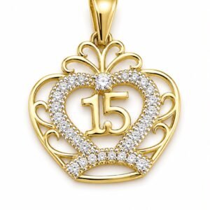 Dije Sweet 15 Corazon 10k  Weight 1.7gr