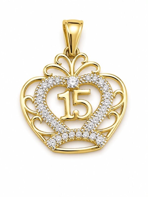 Dije Sweet 15 Corazon 10k  Weight 1.7gr