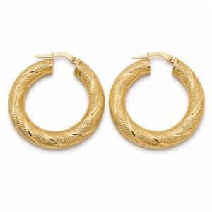 argollas Nevadas Gruesa Rose 10k Weigth 3.6gr 3''