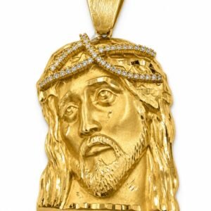Dije Cara Jesucristo CZ Mediana 10k Weight 25.3gr